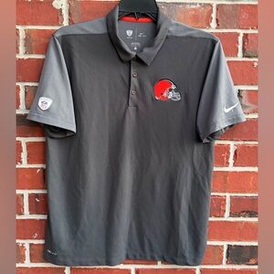 Nike Dri-Fit NFL Equipment Cleveland Browns Men's Dark Gray Large Polo Shirt T2